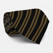 Elegante zwarte & bruine strepen bruidsjonkers tro stropdas (Opgerold)