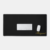 Elegante zwarte bureaumat met uw naam (Keyboard & Muis)