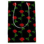 Elegante zwarte cadeautas met handgetekende rode r (Voorkant)