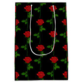 Elegante zwarte cadeautas met handgetekende rode r (Achterkant)