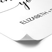 Elegante Zwarte Calligrafie Bedankt Poster (Hoek)