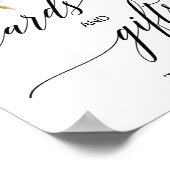 Elegante Zwarte Calligrafie Bloemkaarten & Cadeaub Poster (Hoek)