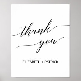Elegante Zwarte Calligrafie Dank Je Poster