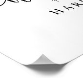 Elegante Zwarte Calligrafie Foto Bruiloft Welkom Poster (Hoek)