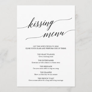 Elegante Zwarte Calligrafie Kissing Menu Kaart