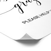 Elegante Zwarte Calligrafie Let's Graze Eettafel Poster (Hoek)