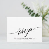 Elegante Zwarte Calligrafie Liedverzoek RSVP Kaart (Staand voorkant)
