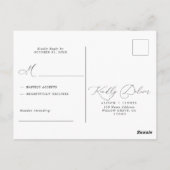 Elegante Zwarte Calligrafie RSVP Briefkaart (Achterkant)
