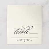 Elegante Zwarte Calligrafie Script Ivoren Bruiloft Plaatskaartje (Buitenkant ongevouwen)