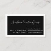 Elegante Zwarte Calligrafie Script Modern Visitekaartje (Voorkant)