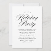 Elegante Zwarte Calligrafie Script Vakantiefeest Kaart (Voorkant)