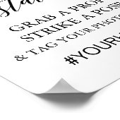 Elegante Zwarte Calligrafie Selfie Station Bord Poster (Hoek)