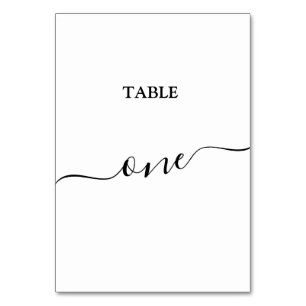 Elegante Zwarte Calligrafie Tafel Nummer één kaart