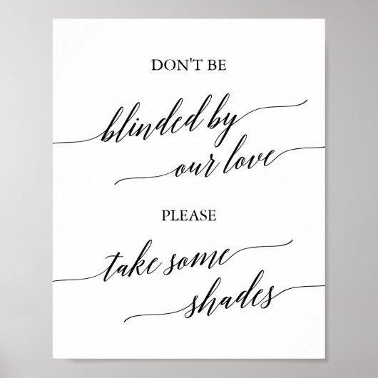 Elegante Zwarte Calligrafie Verblind Door Onze Lie Poster (Voorkant)