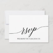 Elegante Zwarte Calligrafie Website RSVP Kaart (Voorkant)
