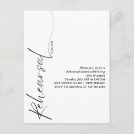 Elegante Zwarte Calligrafie Witte Minimale Proef Briefkaart