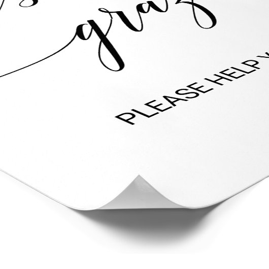 Elegante Zwarte Calligraphy Laten We Grazen Eettaf Poster (Hoek)