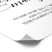 Elegante Zwarte Calligraphy Raad Hoeveel Kusjes Poster (Hoek)