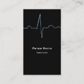 Elegante zwarte cardioloog visitekaartje (Voorkant)