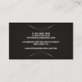 Elegante zwarte chauffeur visitekaartje (Achterkant)
