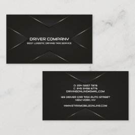 Elegante zwarte chauffeur visitekaartje