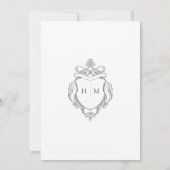 Elegante zwarte Chinoiserie Bird & Crest bruiloft Kaart (Achterkant)