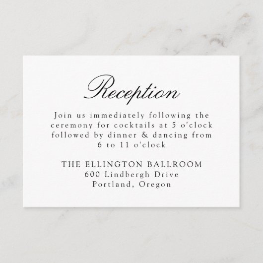 Elegante zwarte Chinoiserie bloemenbruiloft recept Informatiekaartje (Voorkant)