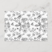 Elegante zwarte Chinoiserie bloemenbruiloft recept Informatiekaartje (Achterkant)