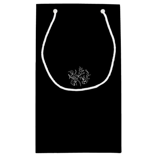 Elegante zwarte Chinoiserie bruiloft gunst dank u Klein Cadeauzakje (Achterkant)