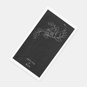 Elegante zwarte Chinoiserie Gastenpapier servet (Hoek)