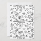 Elegante zwarte Chinoiserie Victoriaans bloemenbru Kaart (Achterkant)