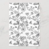 Elegante zwarte Chinoiserie Victoriaans bloemenbru Menu (Achterkant)