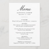 Elegante zwarte Chinoiserie Victoriaans bloemenbru Menu (Voorkant)