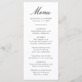 Elegante zwarte Chinoiserie Victoriaans bloemenbru Menu (Voorkant)