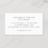 Elegante zwarte chique designer gouden rand visitekaartje (Achterkant)