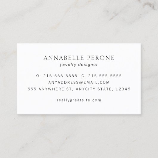 Elegante zwarte chique designer gouden rand visitekaartje (Achterkant)