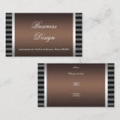 Elegante Zwarte Chocolade Bruin Grijs Zilver Desig Visitekaartje (Voorkant / Achterkant)