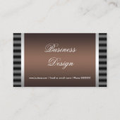 Elegante Zwarte Chocolade Bruin Grijs Zilver Desig Visitekaartje (Voorkant)