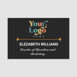Elegante zwarte classy divider aangepaste logo naa naamplaatje