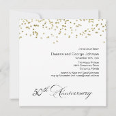Elegante zwarte confetti 50ste huwelijksverjaardag kaart (Achterkant)