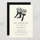 Elegante zwarte Coquette Bow Coupe Champagneglazen Kaart (Voorkant / Achterkant)