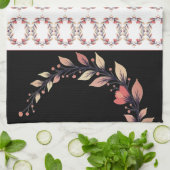 Elegante zwarte crème en roze klei theedoek (Gevouwen)