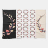 Elegante zwarte crème en roze klei theedoek (Horizontaal)