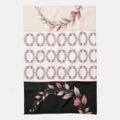 Elegante zwarte crème en roze klei theedoek (Verticaal)