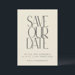 Elegante Zwarte Crème Mid Century Modern Typografi Save The Date<br><div class="desc">Elegante Zwarte en Crème Mid Century Modern Typografie Bewaar de Datum</div>