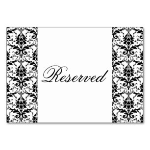 Elegante zwarte Damask Patroon bruiloft speciale g Kaart