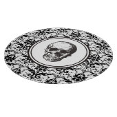 Elegante zwarte Damask Pattern Skull Snijplank (Hoek)