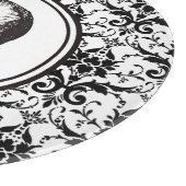 Elegante zwarte Damask Pattern Skull Snijplank (Hoek)