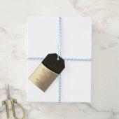 Elegante Zwarte Damast Gouden Bedankt Cadeaulabel (Met Touw)