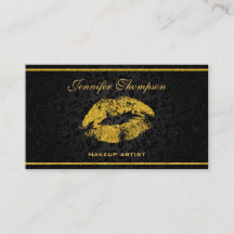 Elegante zwarte damast gouden lippen